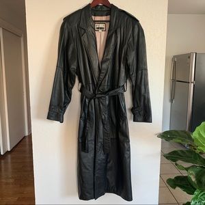 Vintage Leather Trench Coat